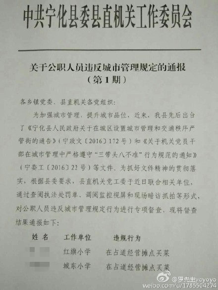 通报内容。 来源：@罗先生yoyoyo