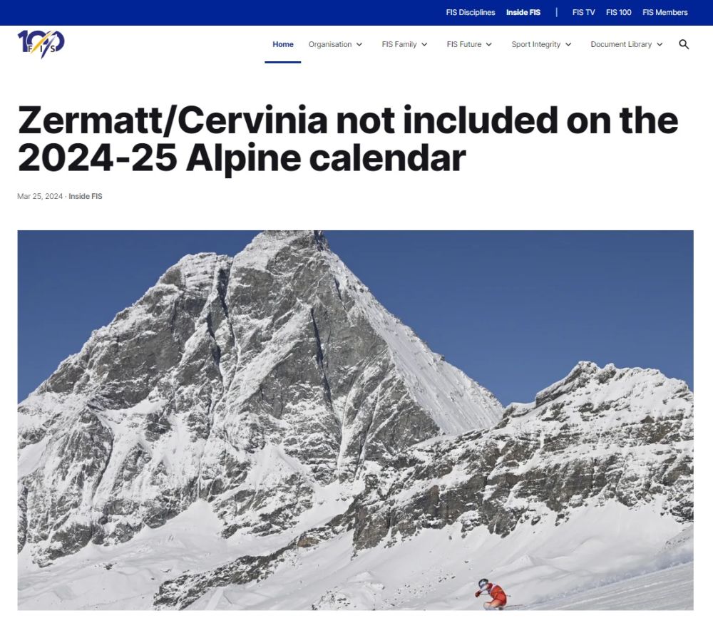采爾馬特/切爾維尼亞高山滑雪世界杯被取消的背后