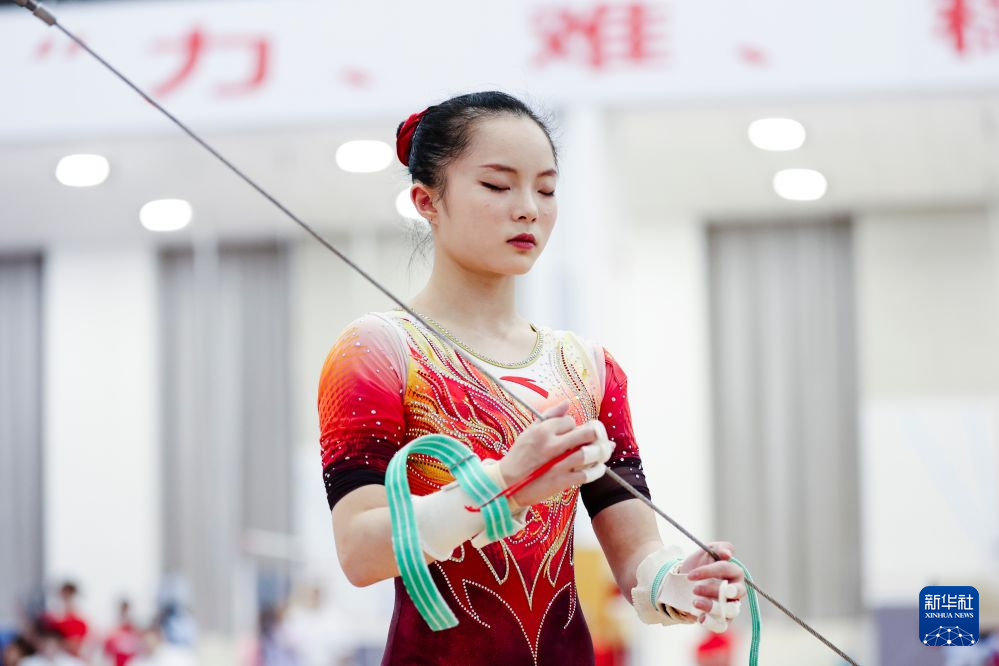 中国体操女队在京进行亚运会、世锦赛实战测验